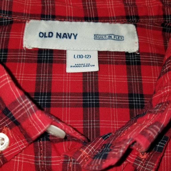 OLD NAVY Boys Built in Flex Shirt Size L (10-12) - Picture 2 of 8